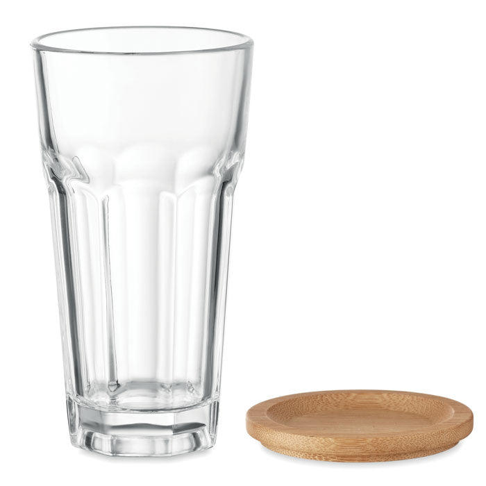 Glass With Bamboo Lid/coaster | SEMPRE - MO6452