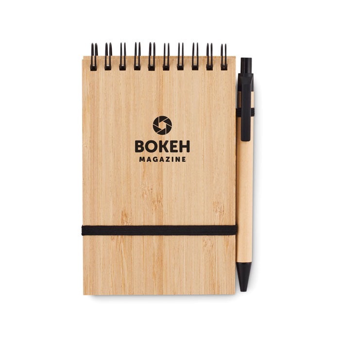 A6 Bamboo Notepad With Pen | SONORABAM - MO6528