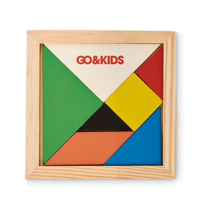 Coloured Wood Tangram Puzzle | MO6693 | Organic Black – Organic Blank