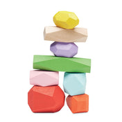 8 Stacking Wood Rocks In Pouch | DOLMEN - MO6710