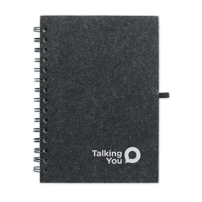 Cuaderno A5 con tapa de fieltro Rpet | FIELTRO ANILLO - MO6964