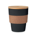 Vaso de pared simple de 300 ml de PP reciclado con funda de corcho | GALAO MO6981