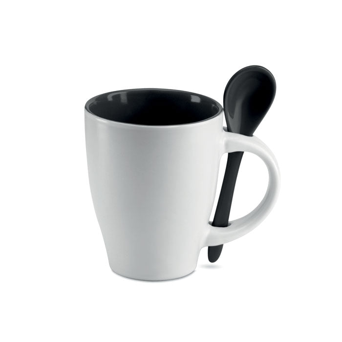 Taza Bicolor Con Cuchara 250 ml | DOBLE - MO7344