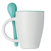 Taza Bicolor Con Cuchara 250 ml | DOBLE - MO7344