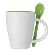 Taza Bicolor Con Cuchara 250 ml | DOBLE - MO7344