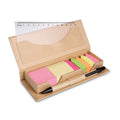 Ensemble de notes adhésives en carton recyclé avec stylo | STIBOX MO7756