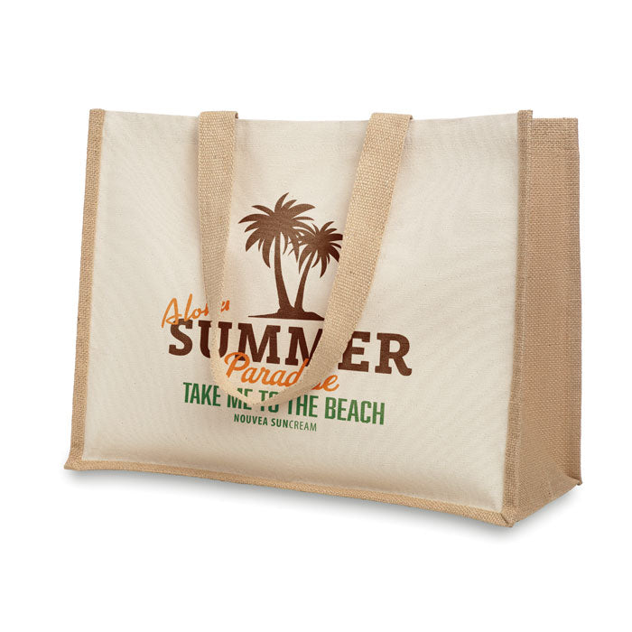 Jute And Canvas Shopping Bag | CAMPO DE FIORI - MO8967