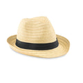 Chapeau de paille en papier avec ruban coloré en polyester | BOOGIE MO9341