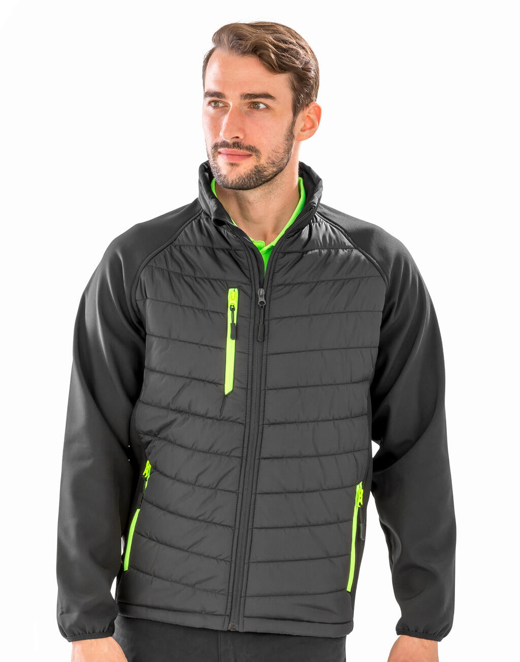 Zwarte Kompas Gewatteerde Softshell - 08433