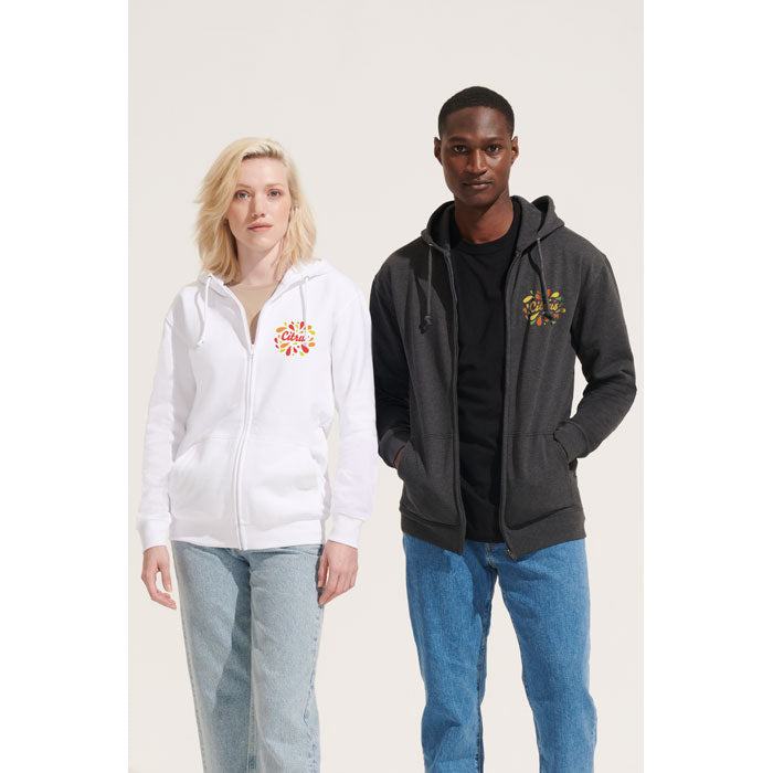 Unisex biologisch katoenen hoodie met rits - 280 gsm | SOL'S CARTER S03812