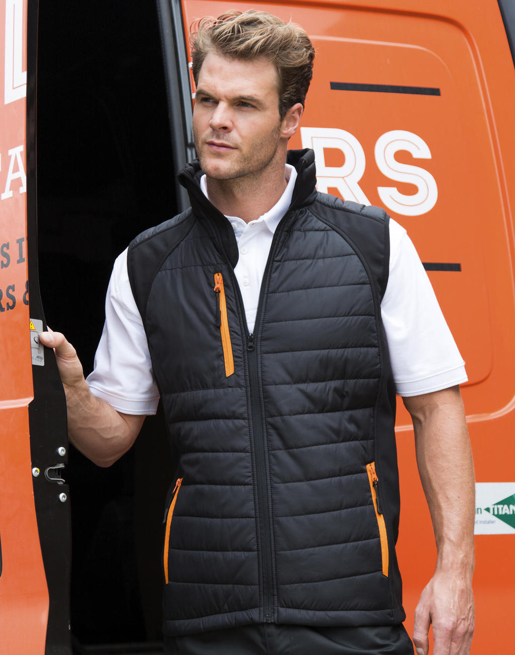 Black Compass Padded Softshell Gilet - 08533
