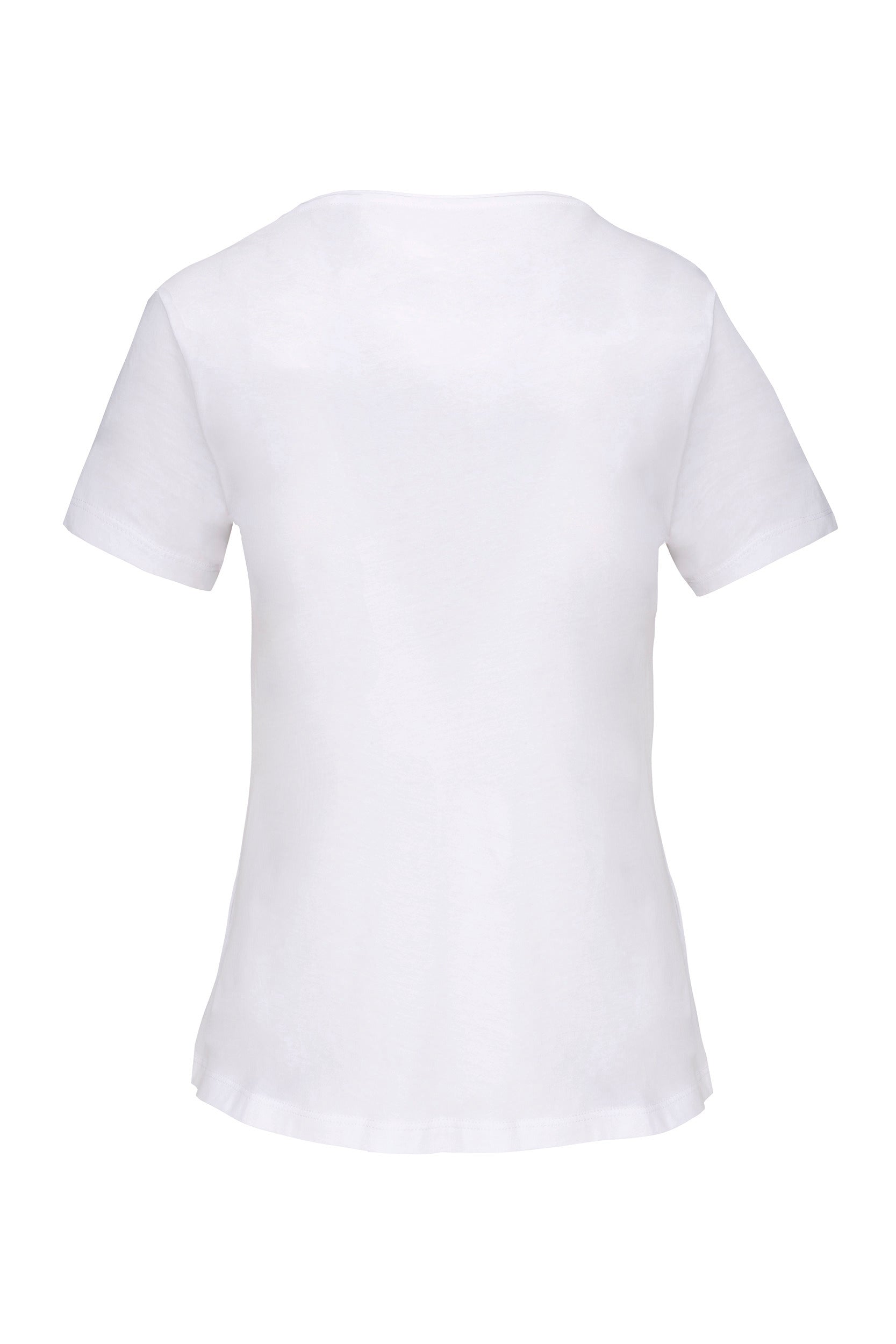 Dames T-shirt met korte mouwen van biologisch katoen met onafgewerkte halslijn - 110 g/m² - K399