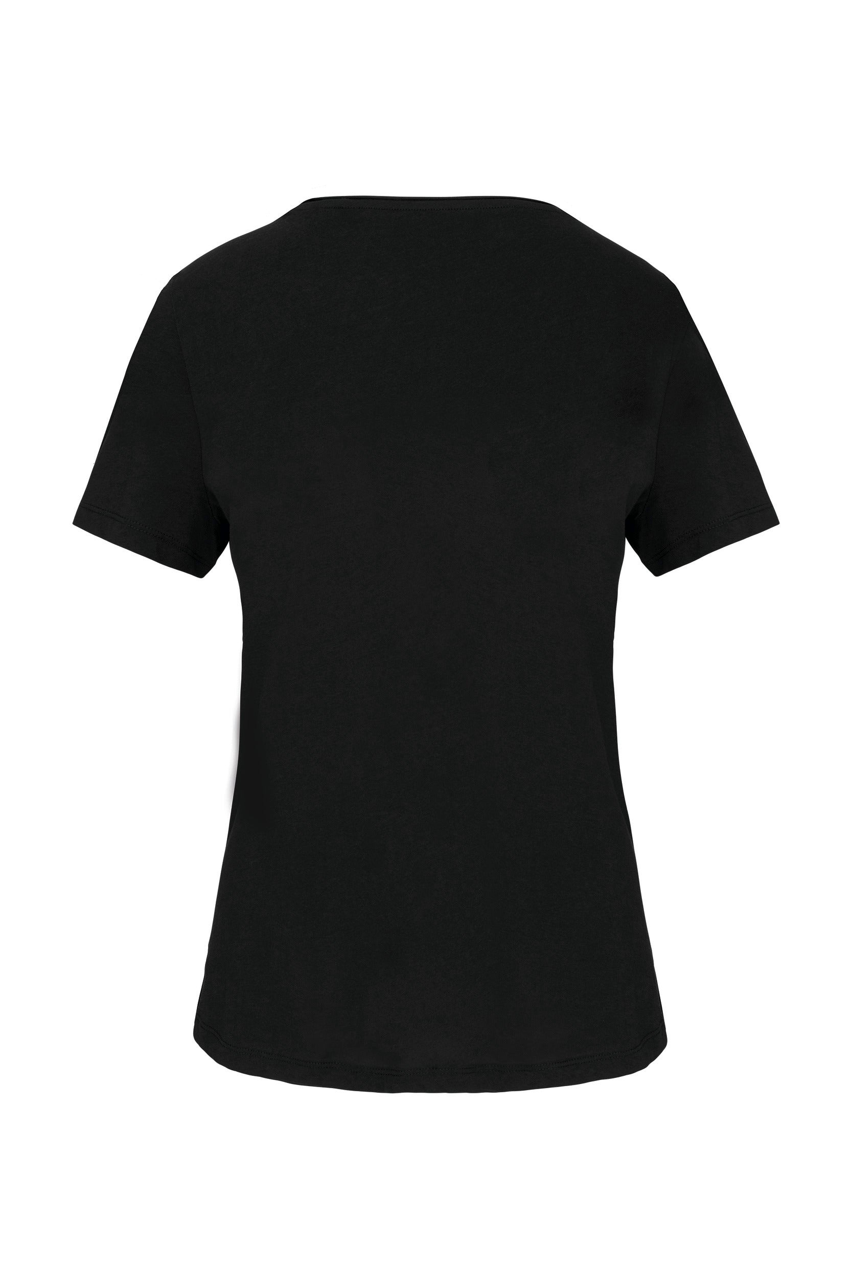 Dames T-shirt met korte mouwen van biologisch katoen met onafgewerkte halslijn - 110 g/m² - K399
