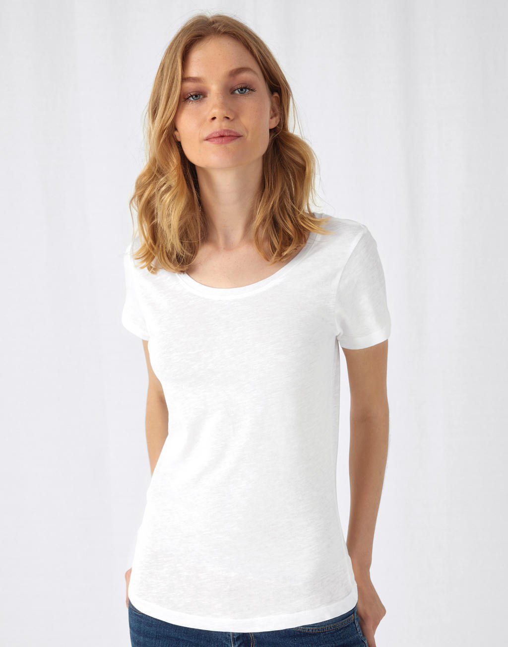 Camiseta flameada orgánica para mujer - 18542