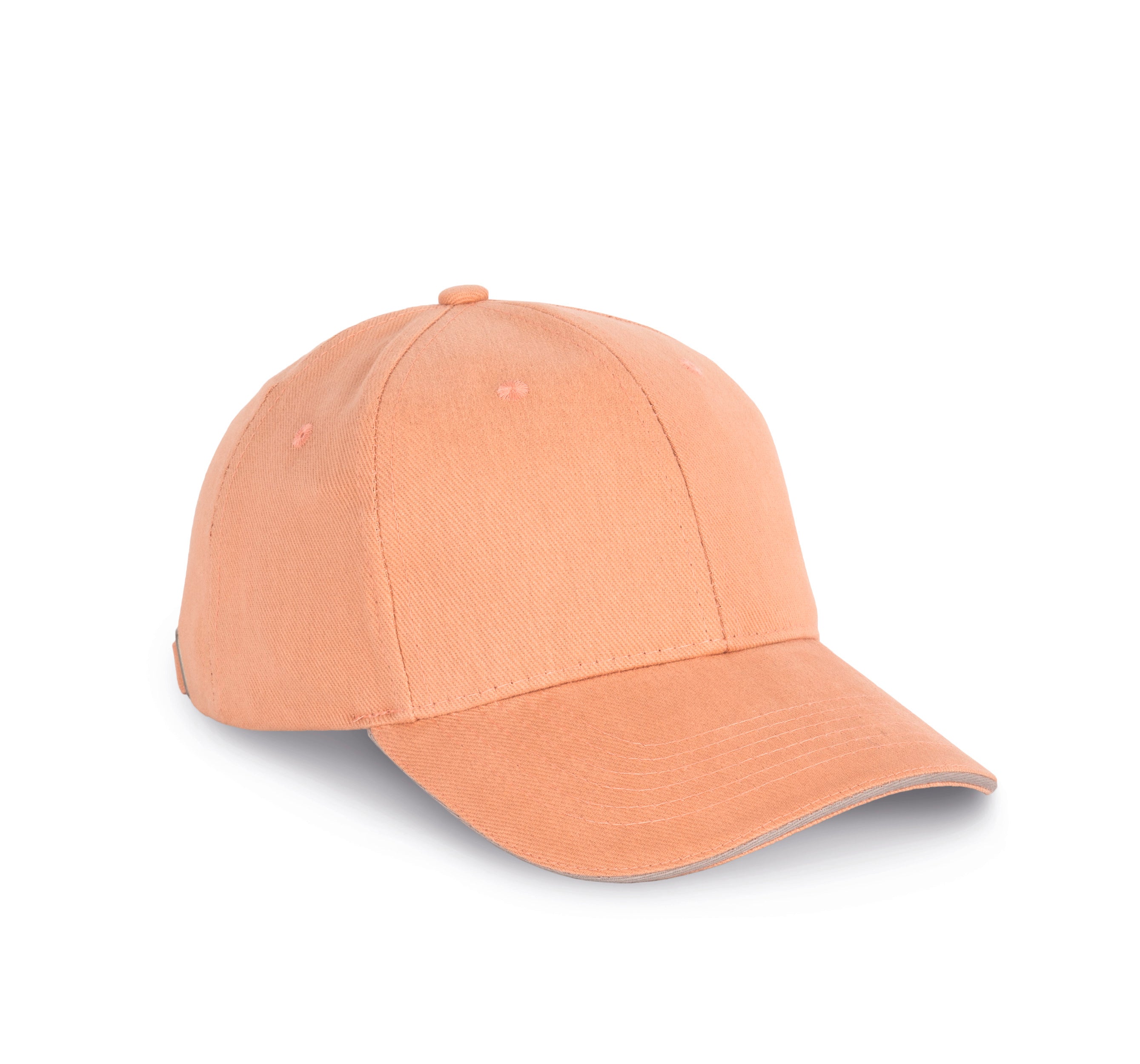 Cap In Organisch Katoen Met Contrasterende Sandwichklep - 6 panelen - KP198