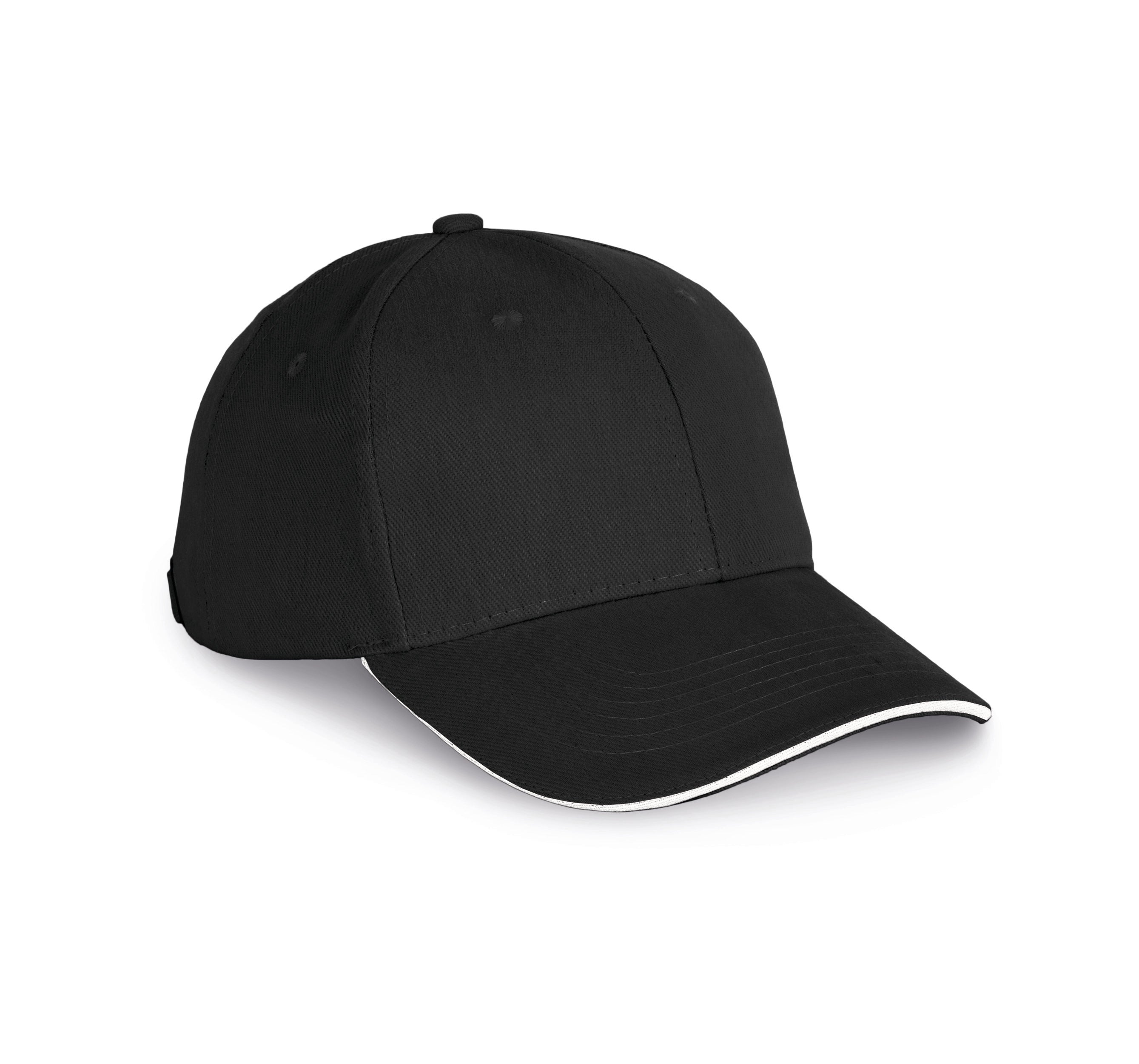 Cap In Organisch Katoen Met Contrasterende Sandwichklep - 6 panelen - KP198