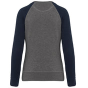 Ladies' Two-tone Organic Crew Neck Raglan Sleeve Sweatshirt - K492