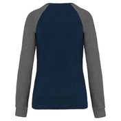 Ladies' Two-tone Organic Crew Neck Raglan Sleeve Sweatshirt - K492