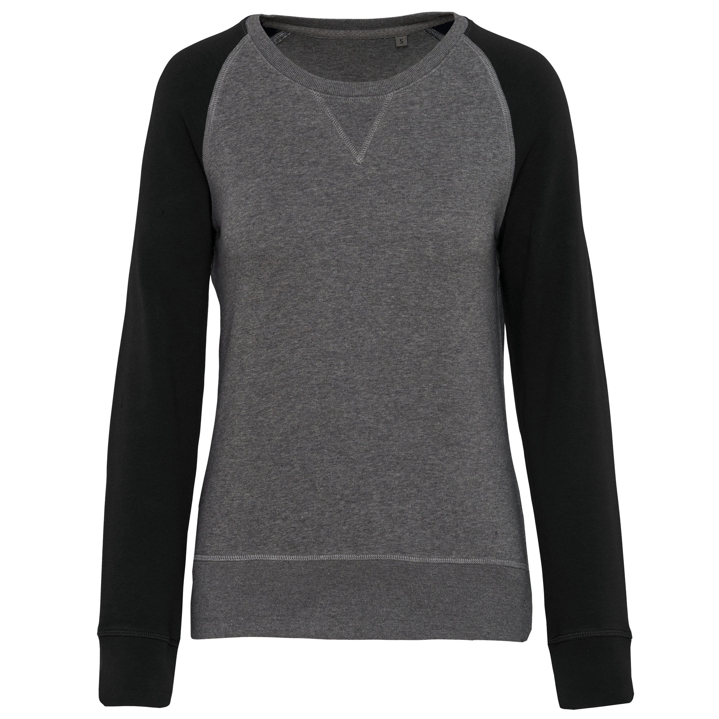 Ladies' Two-tone Organic Crew Neck Raglan Sleeve Sweatshirt - K492