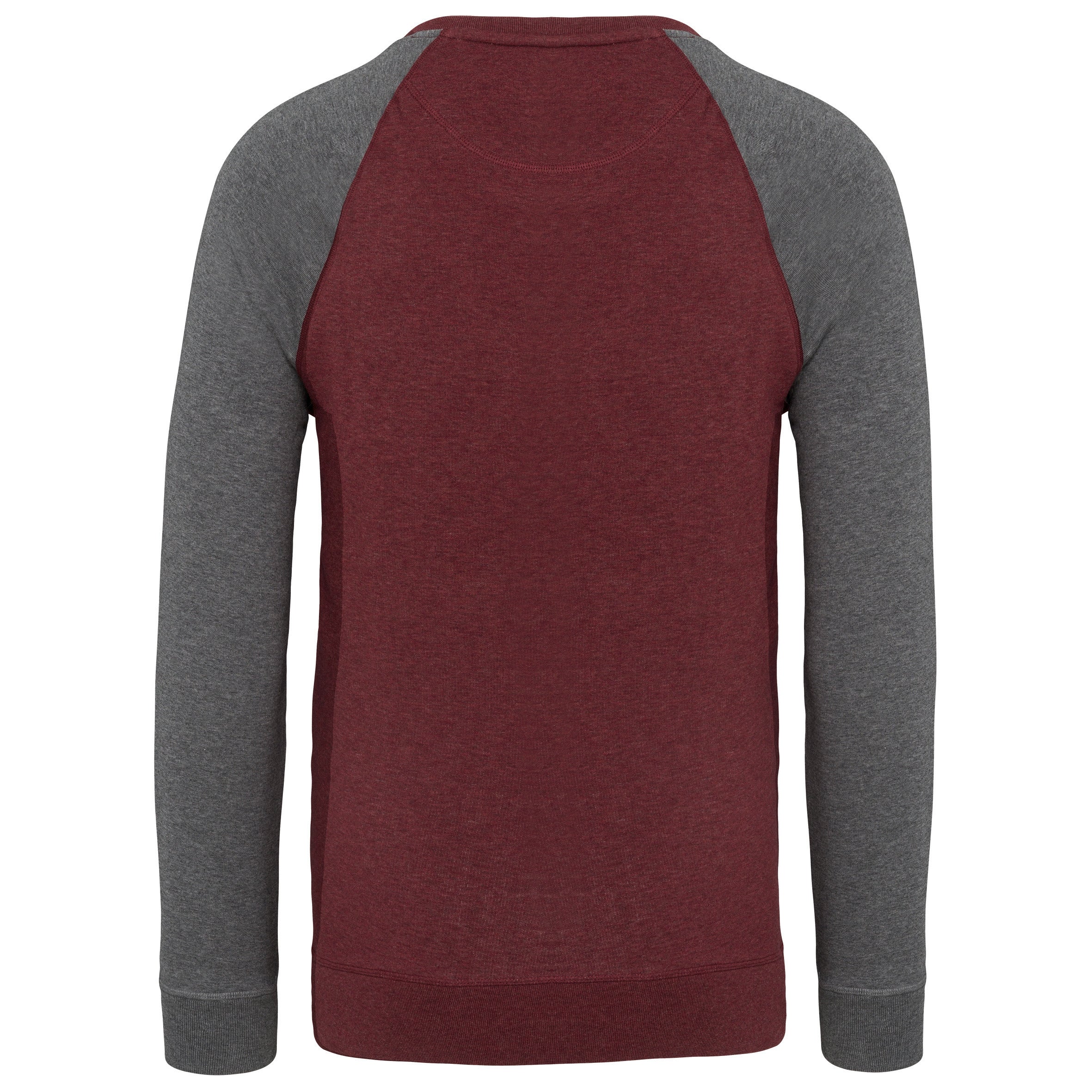 Men's Two-tone Organic Crew Neck Raglan Sleeve Sweatshirt - K491