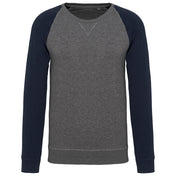 Men's Two-tone Organic Crew Neck Raglan Sleeve Sweatshirt - K491