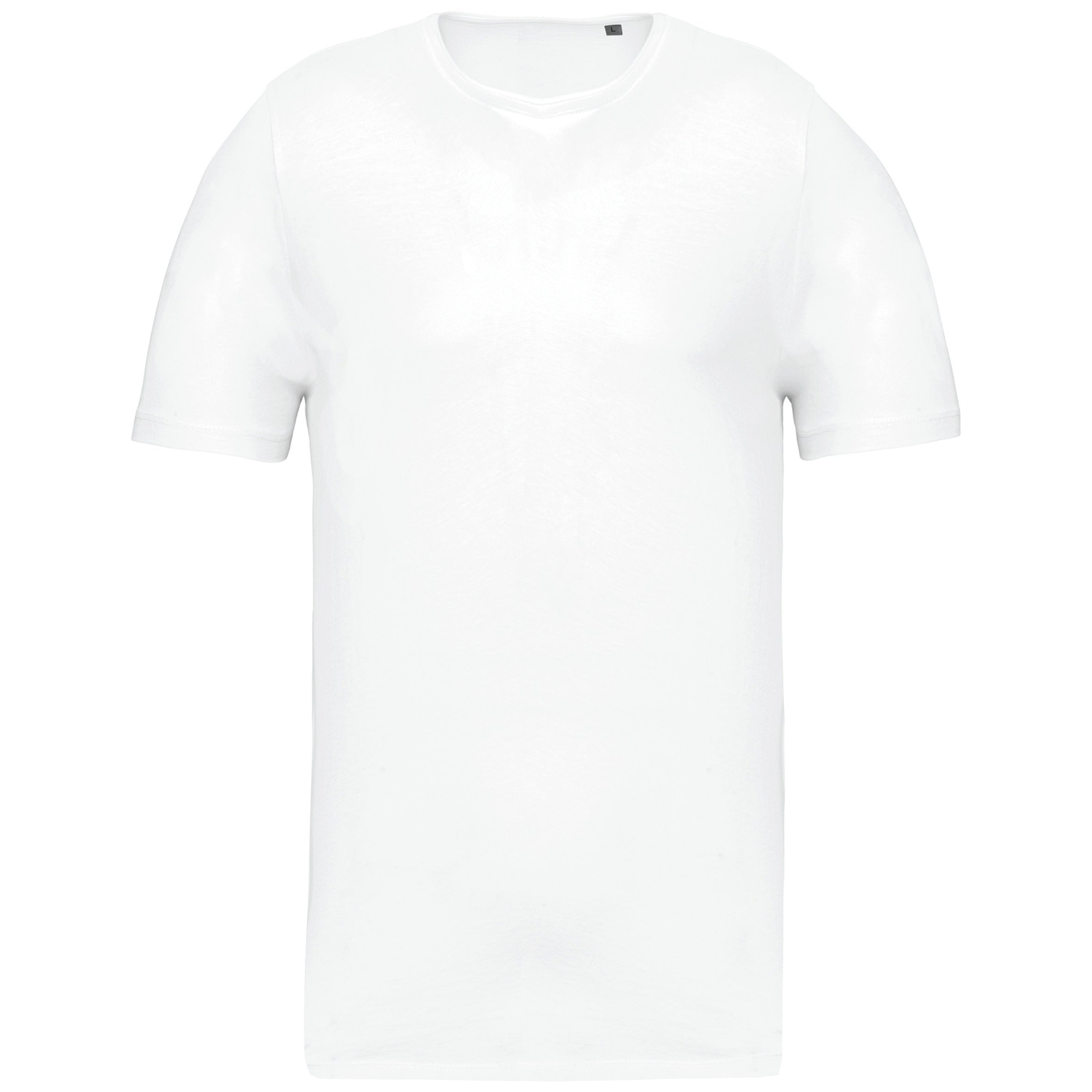Men's Short-sleeved Organic T-shirt With Raw Edge Neckline - 110 g/m² - K398