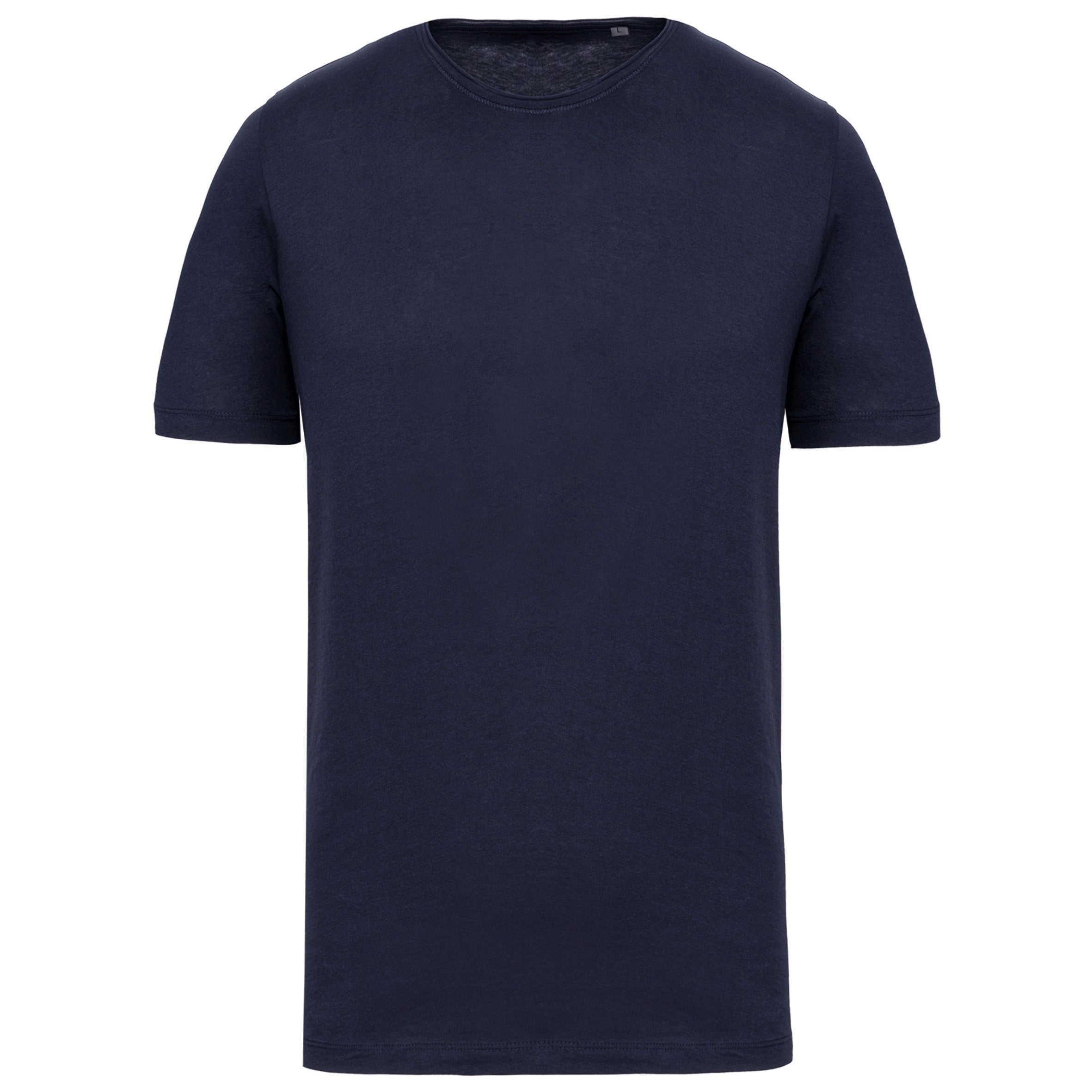 Men's Short-sleeved Organic T-shirt With Raw Edge Neckline - 110 g/m² - K398