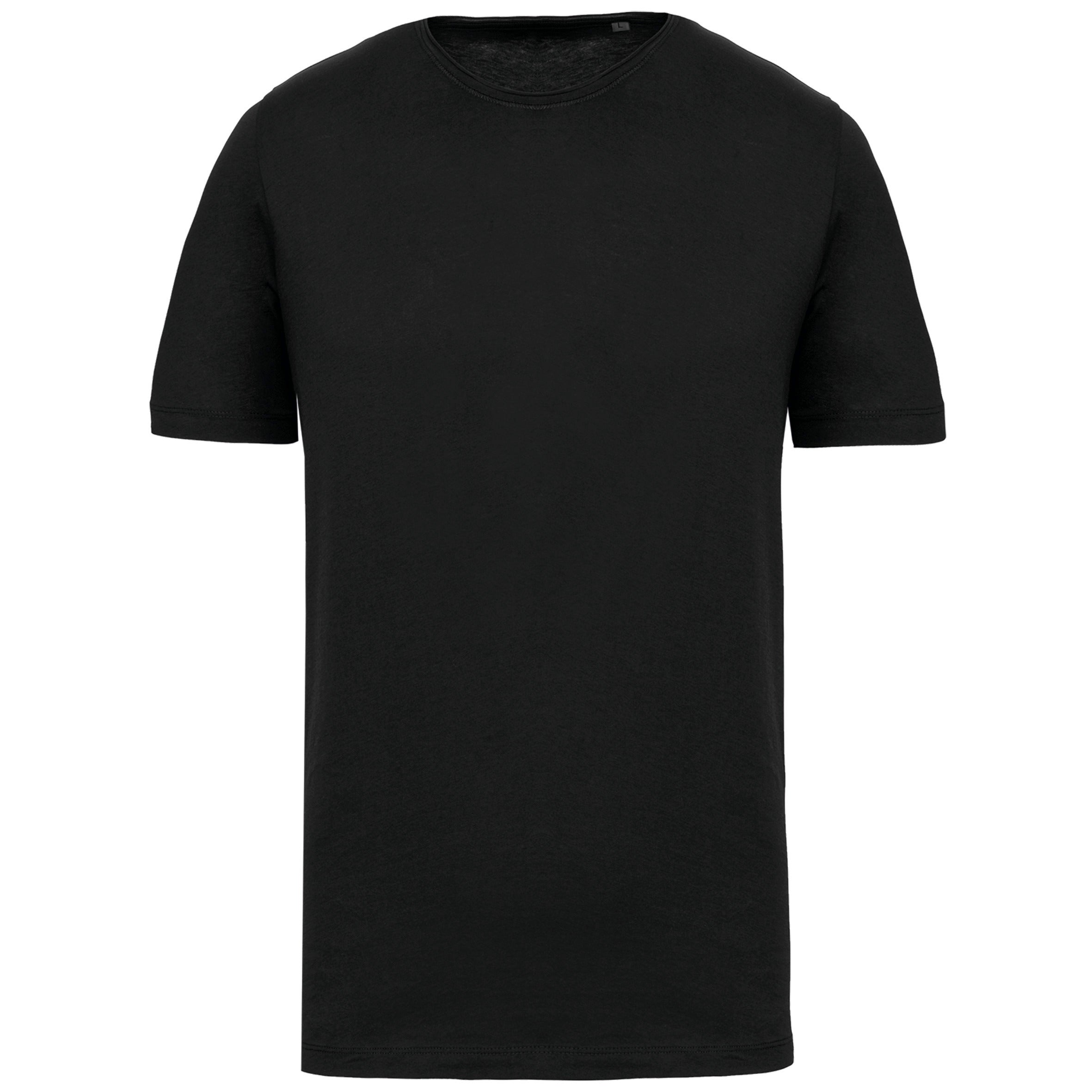 Men's Short-sleeved Organic T-shirt With Raw Edge Neckline - 110 g/m² - K398