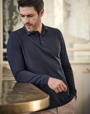 Polo de Manga Larga de Lujo con Estiramiento - 215 g/m² | cincuenta mil ciento cincuenta y cuatro