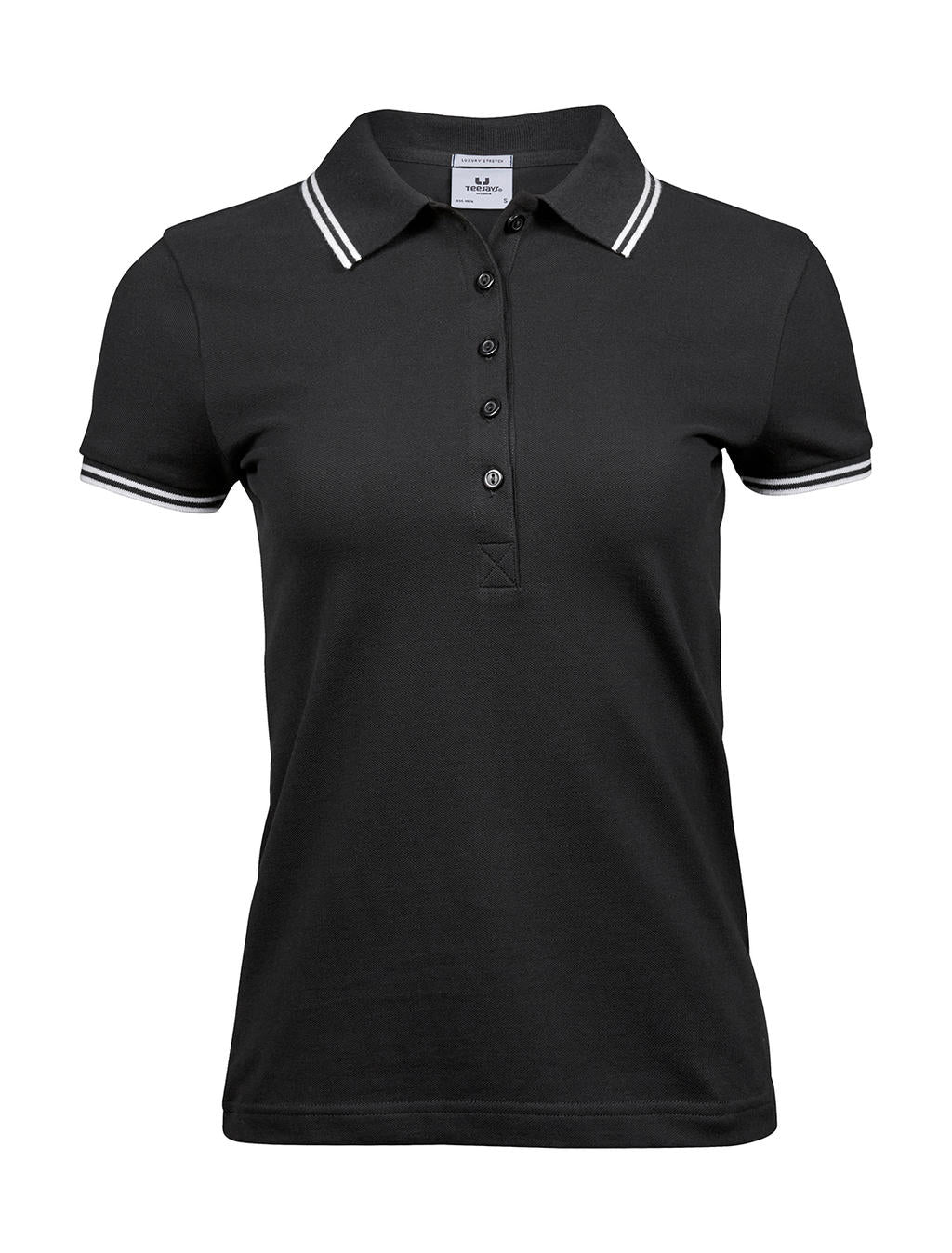 Dames Luxe Gestreepte Stretch Polo - 215 g/m² | vijftigduizend achthonderdvierenvijftig