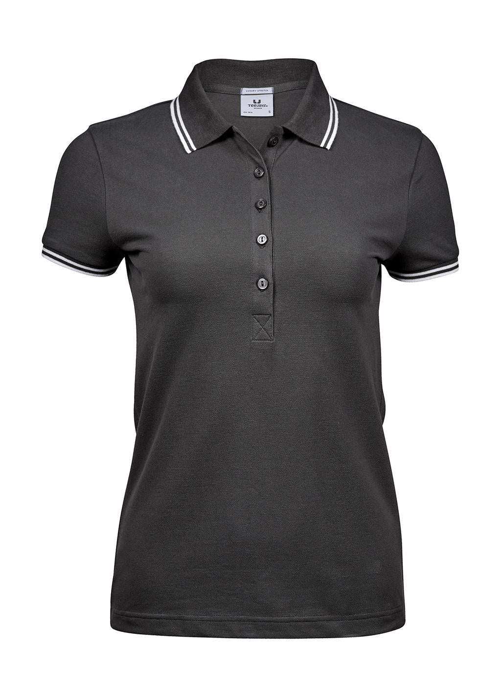 Dames Luxe Gestreepte Stretch Polo - 215 g/m² | vijftigduizend achthonderdvierenvijftig
