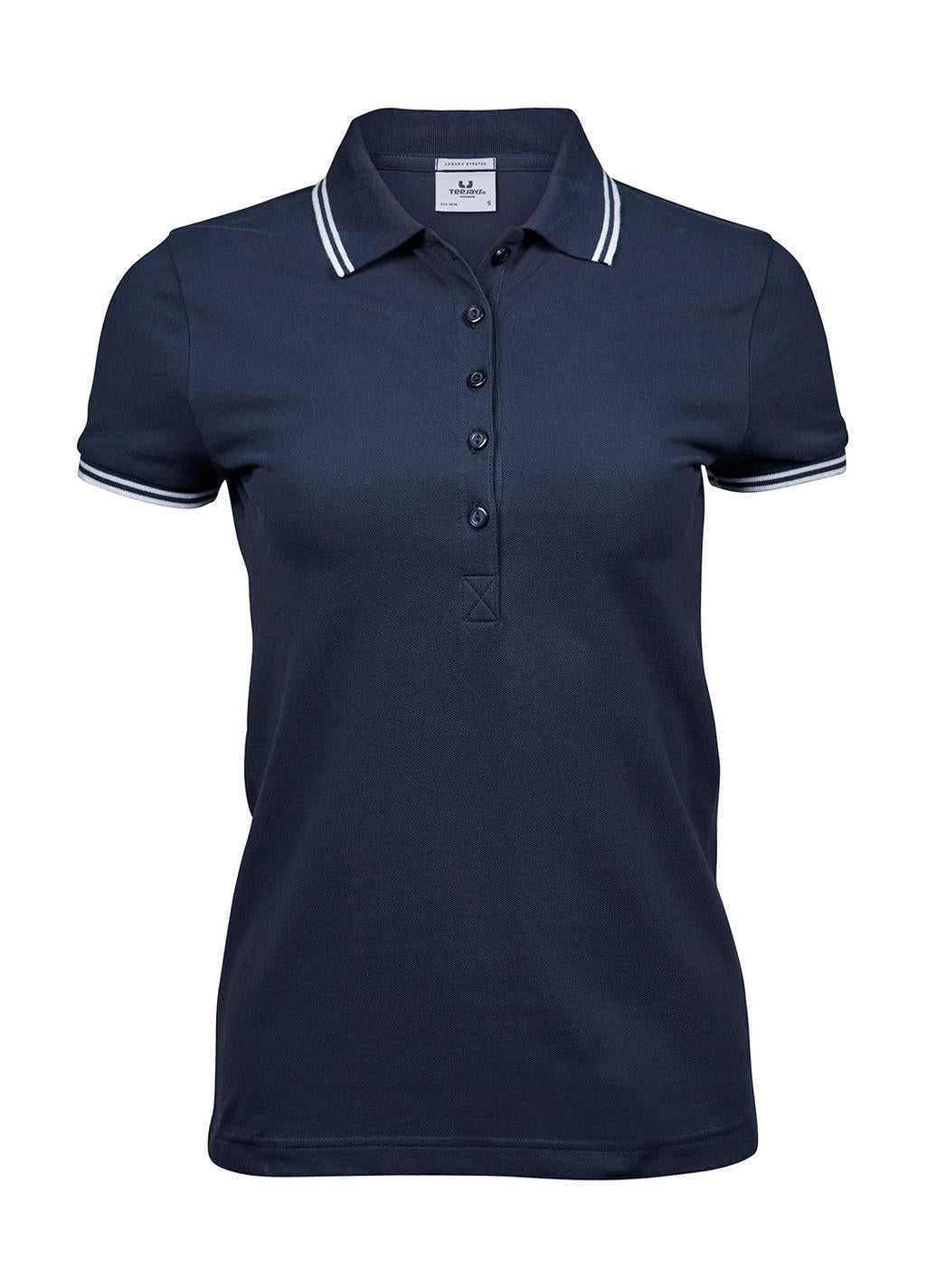 Dames Luxe Gestreepte Stretch Polo - 215 g/m² | vijftigduizend achthonderdvierenvijftig