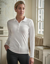 Polo de lujo para damas de manga larga y elástico - 215 g/m² | cincuenta y dos mil cincuenta y cuatro