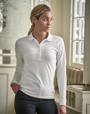 Polo de lujo para damas de manga larga y elástico - 215 g/m² | cincuenta y dos mil cincuenta y cuatro