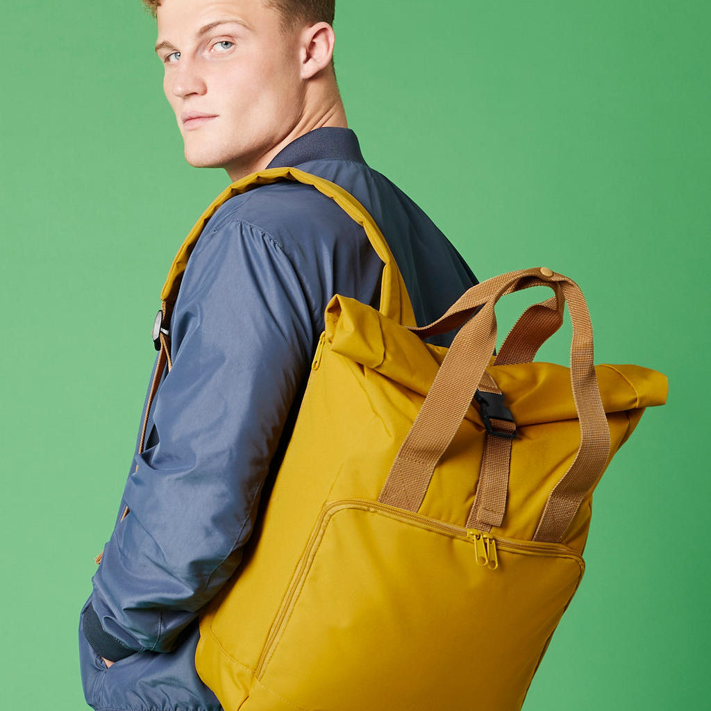 Recycled Twin Handle Roll-Top Laptop Backpack