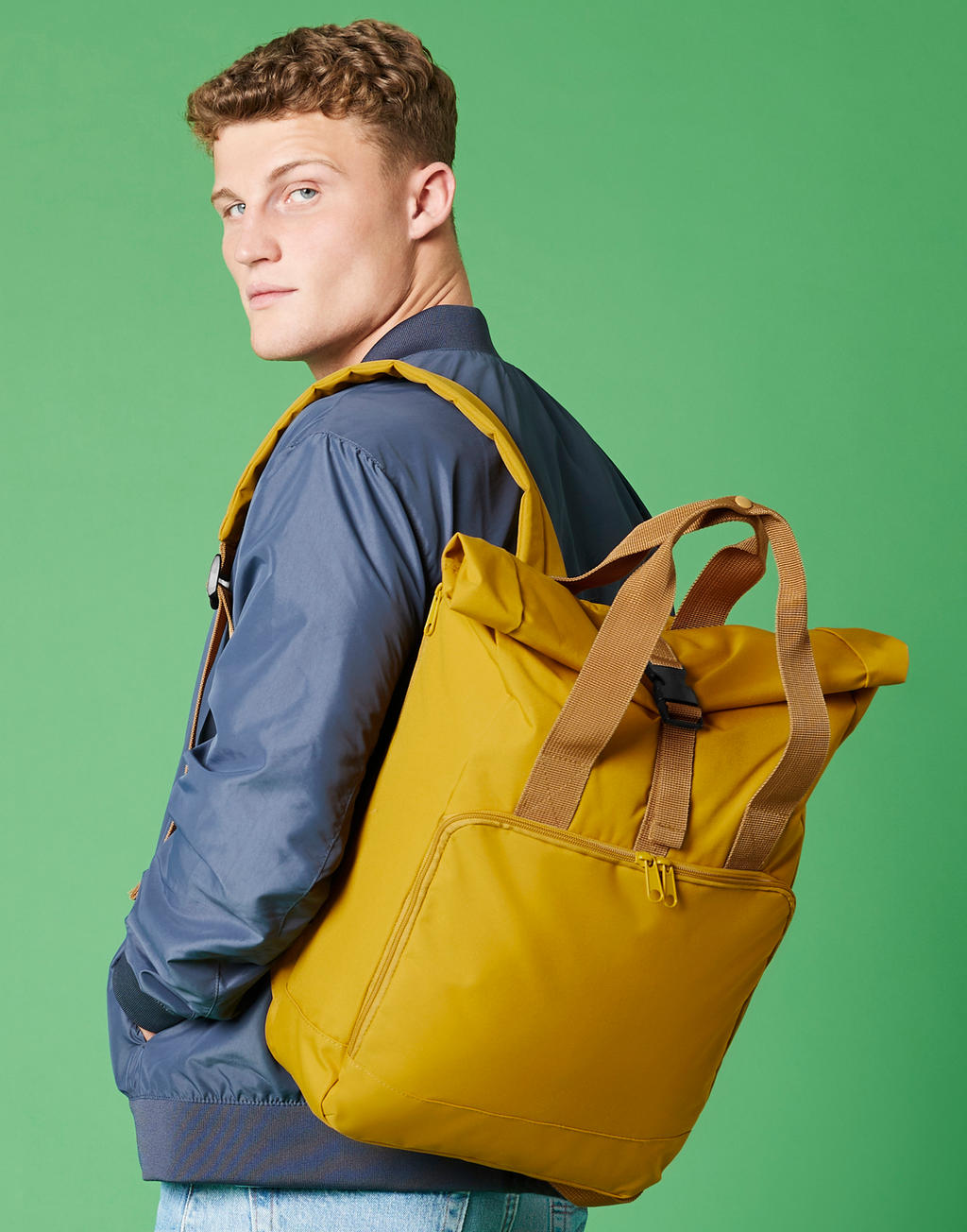 Recycled Twin Handle Roll-Top Laptop Backpack