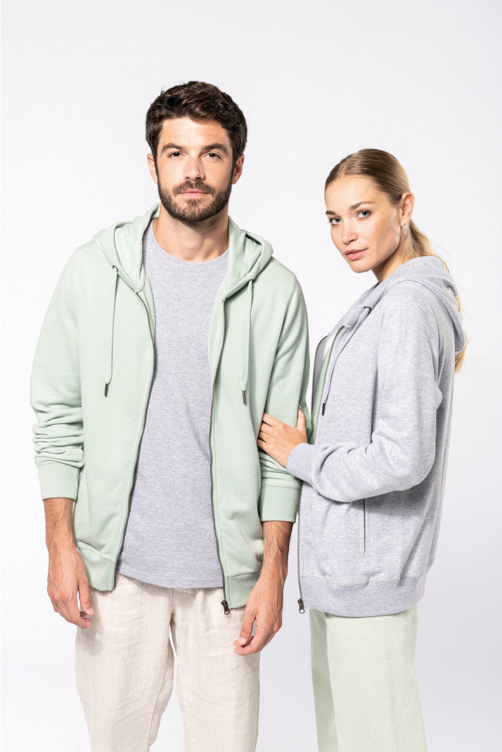 Eco-friendly French Terry Hoodie Sweatshirt With Zip - Unisex - Kariba