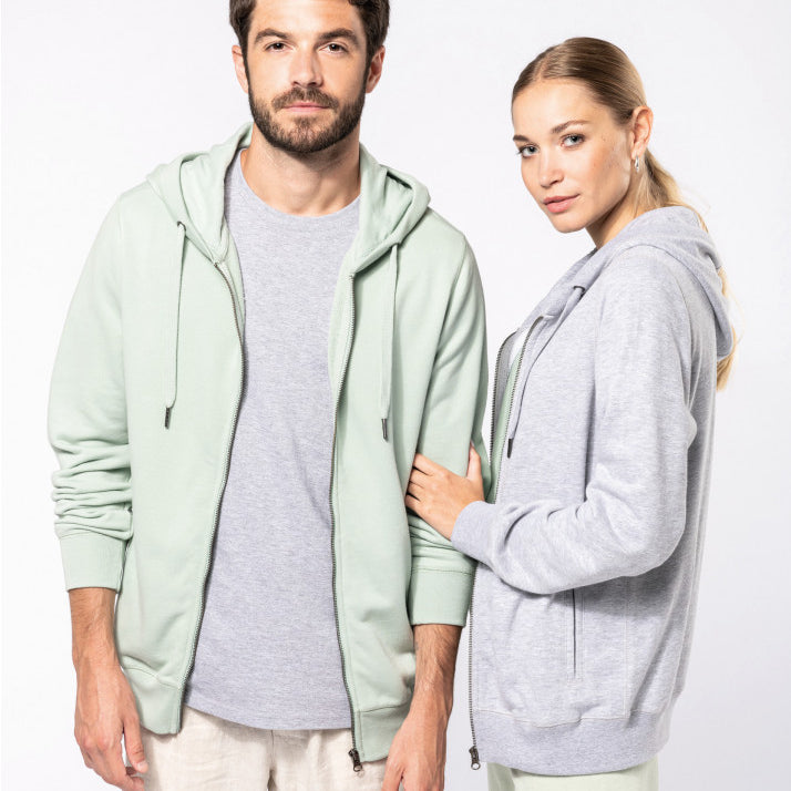 Eco-friendly French Terry Hoodie Sweatshirt With Zip - Unisex - Kariba